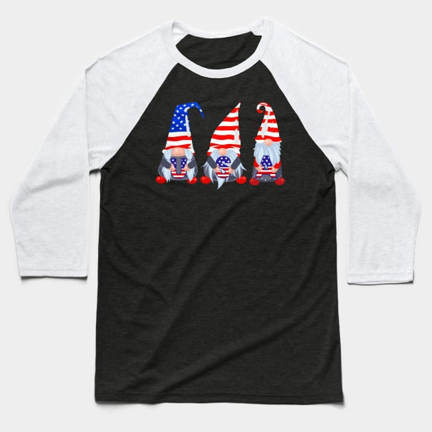 4th of july gnome Baseball T-Shirt by LIFUA